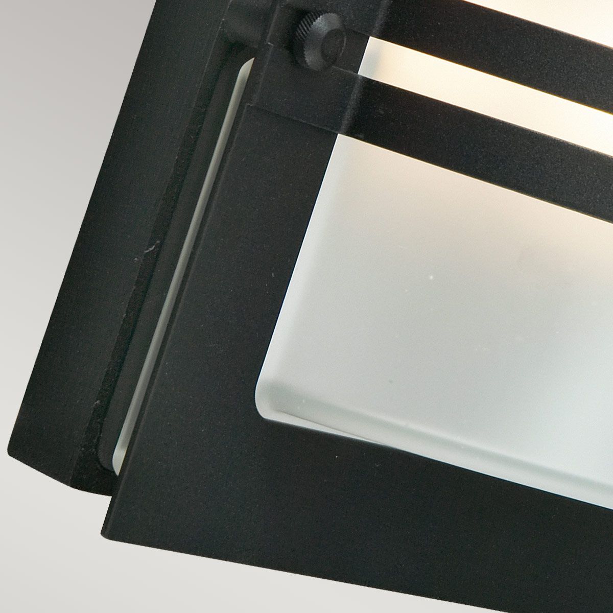 Bern In Light Wall Lantern In Black With Frosted Glass