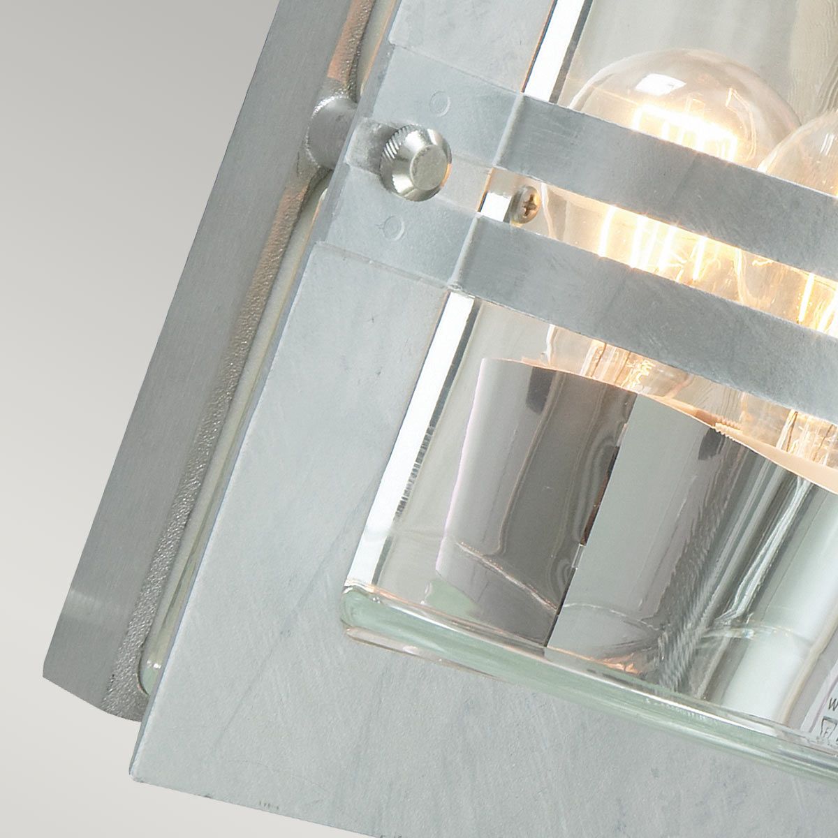 Bern Light Wall Lantern in Galvanised With Clear Glass