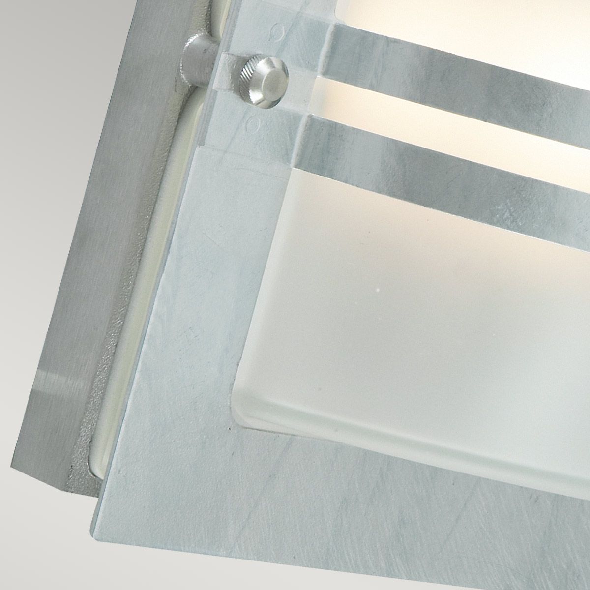 Bern In Light Wall Lantern Galvanised With Frosted Glass