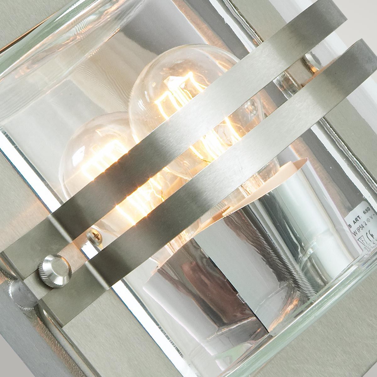 Bern Light Wall Lantern in Stainless Steel With Clear Glass