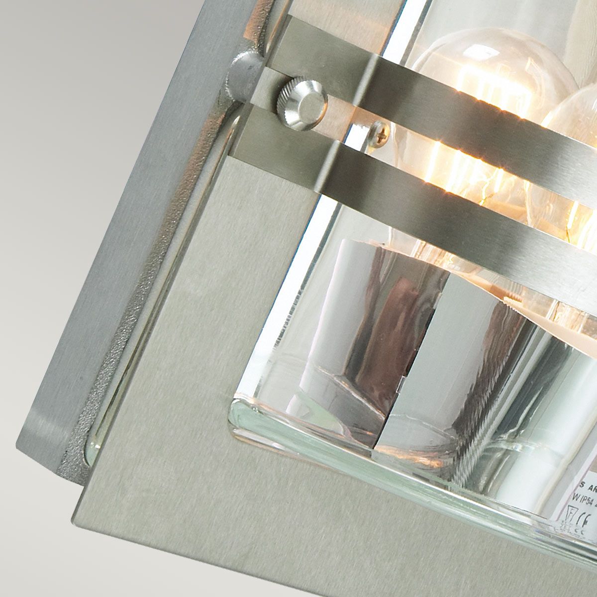 Bern Light Wall Lantern in Stainless Steel With Clear Glass
