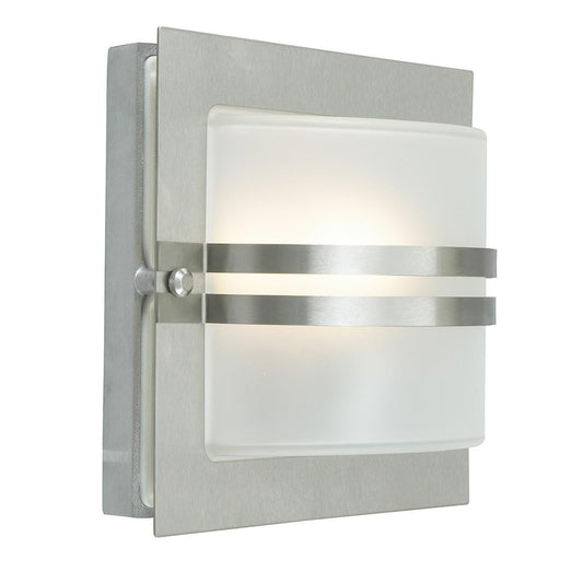 Bern Light Wall Lantern in Stainless Steel With Frosted Glass