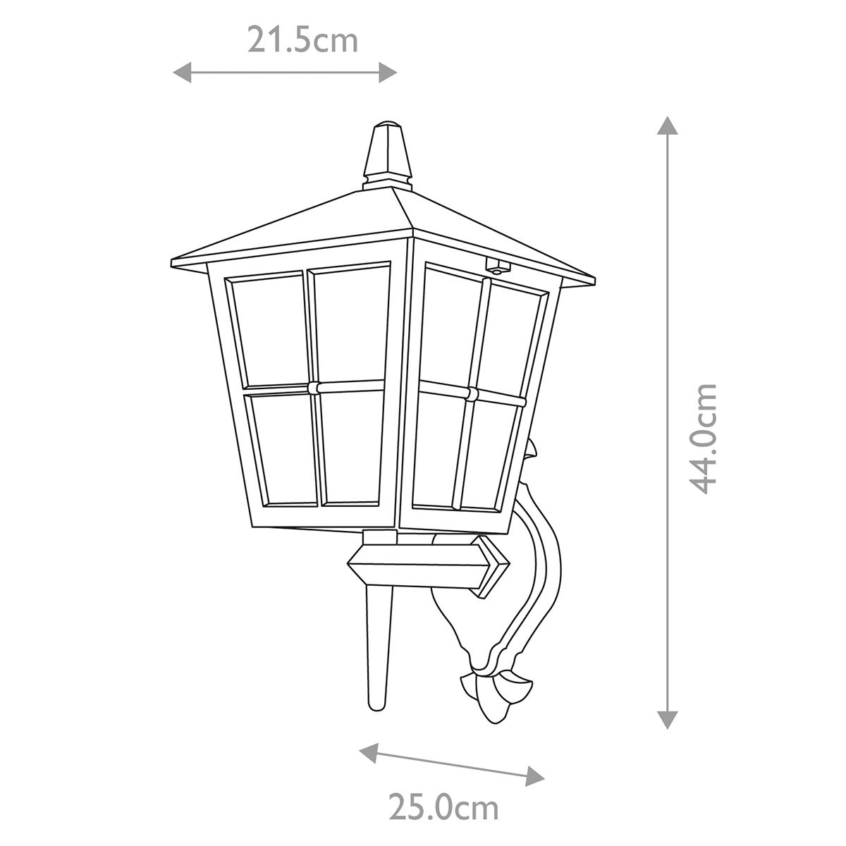 Canterbury Light Wall Up Lantern in Black
