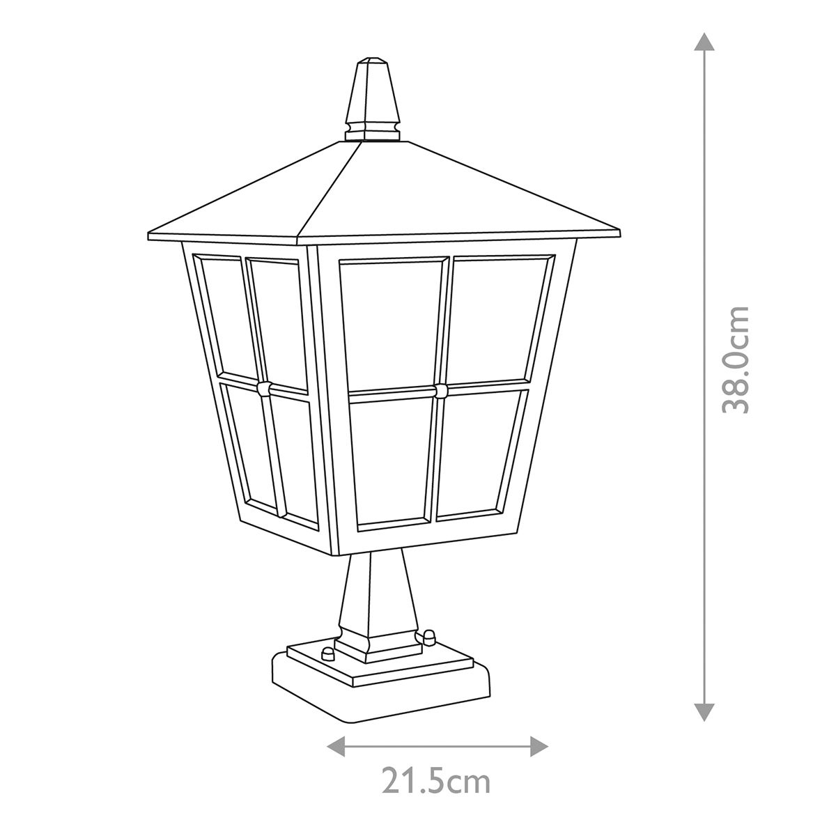 Canterbury In Light Pedestal Lantern In Black