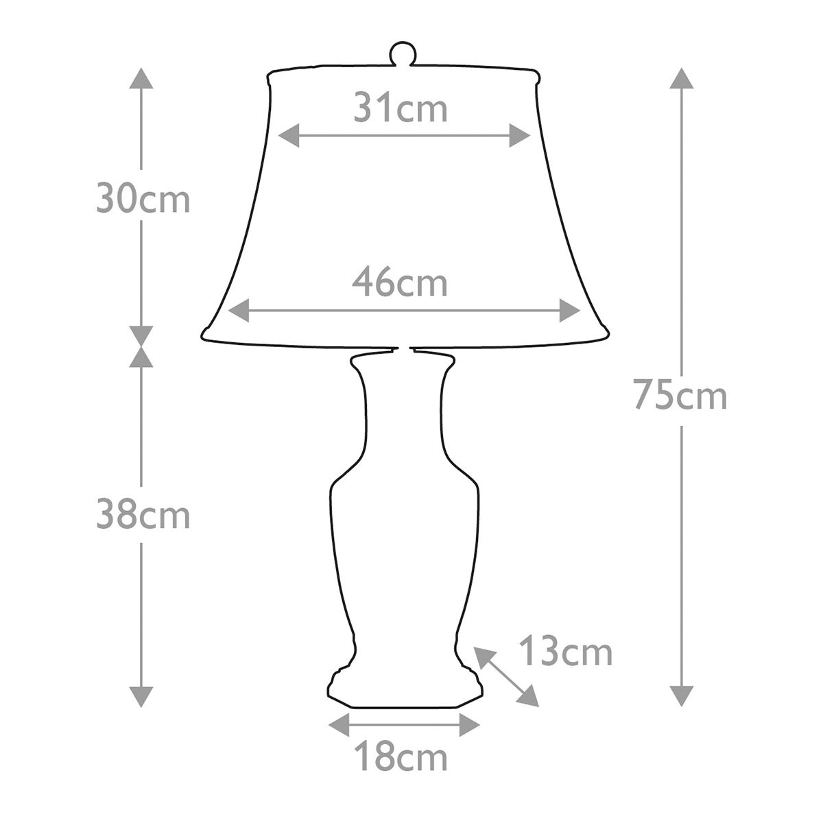 Blue Hex Light Table Lamp in Blue and White with White Shade