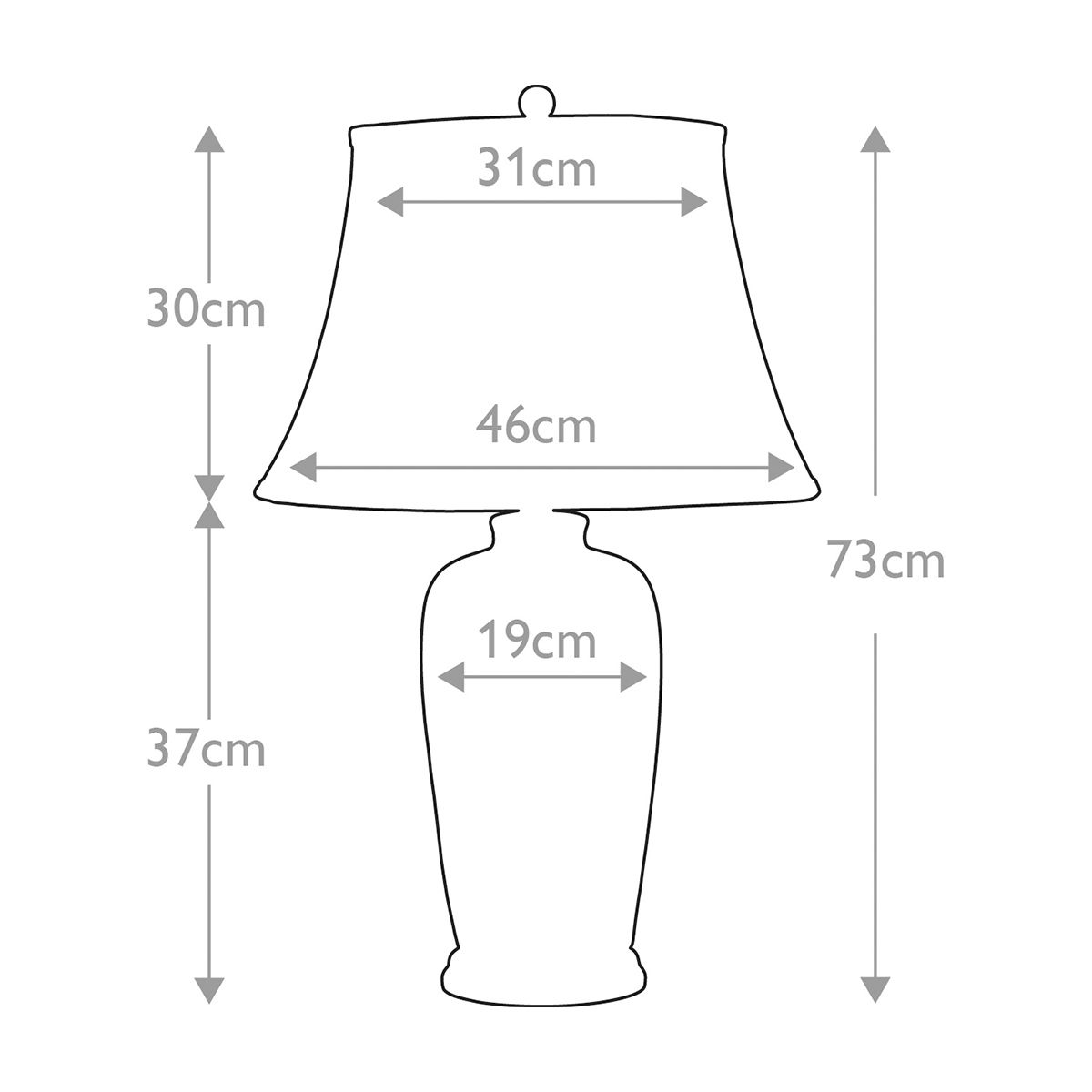 Blue Traditional Table Lamp in Blue and White with Cream Shade