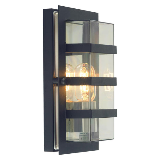 Boden Light Wall Light in Black With Clear Polycarbonate
