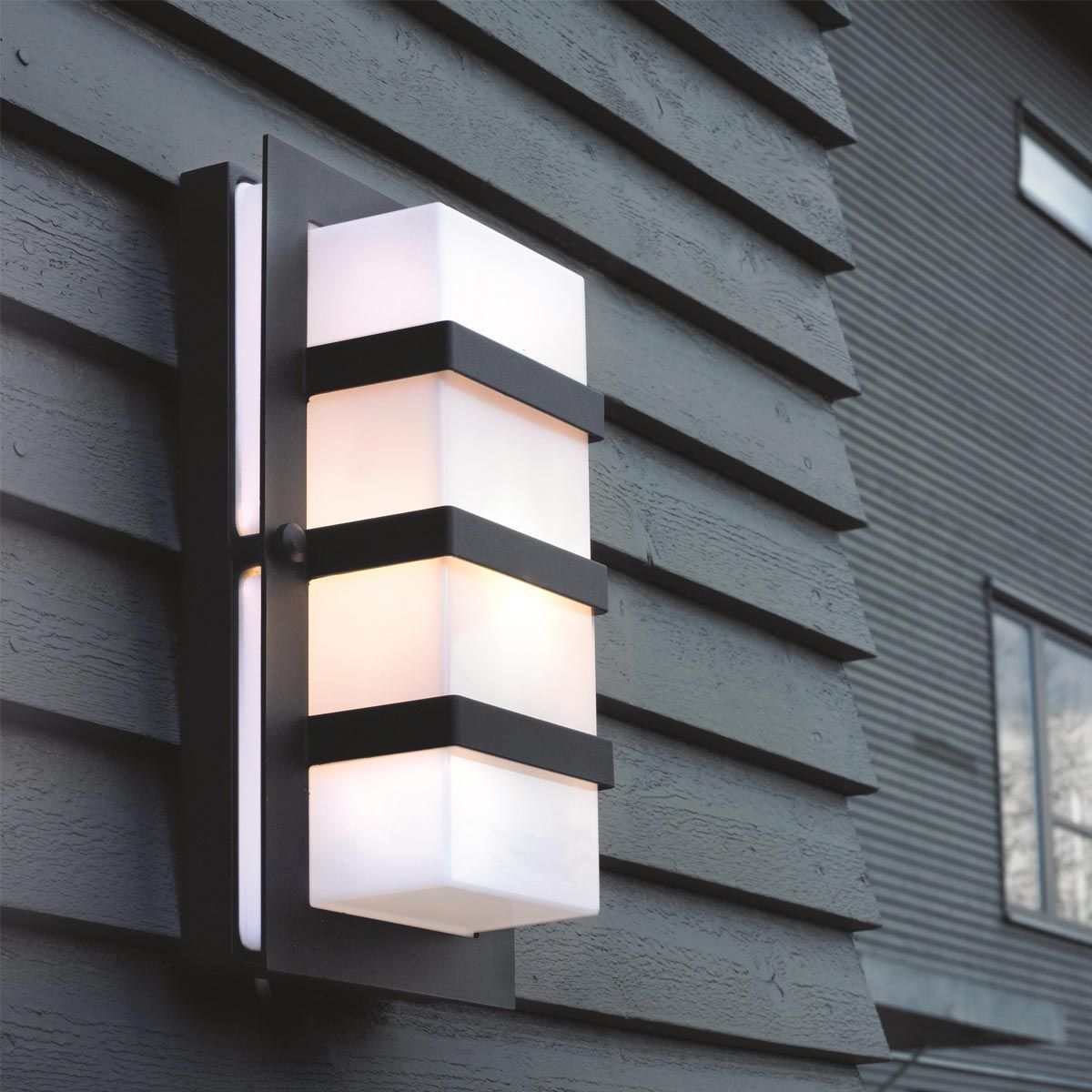 Boden In Light Wall Light In Black With Opal Polycarbonate