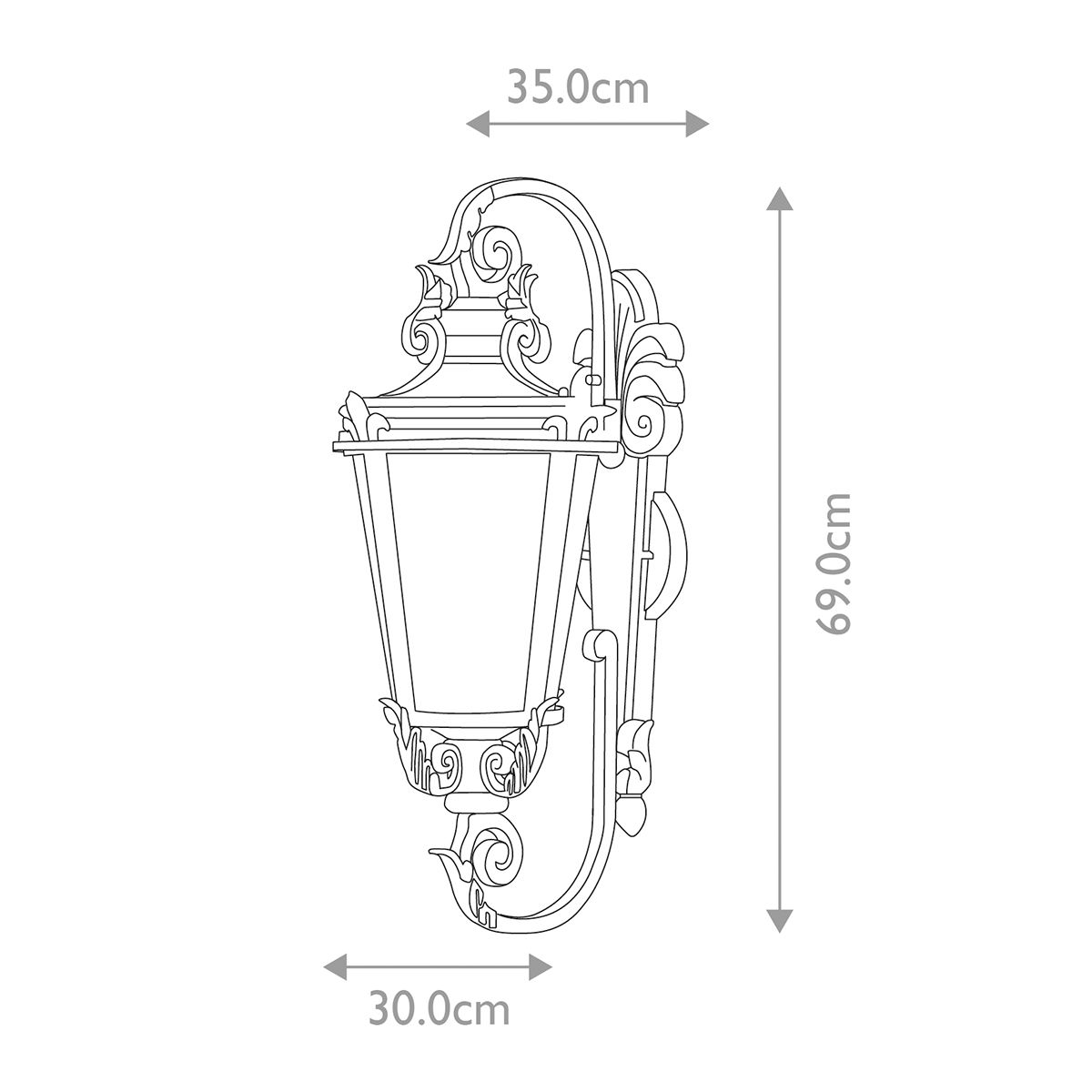 Baltimore Light Large Wall Lantern in Weathered Bronze