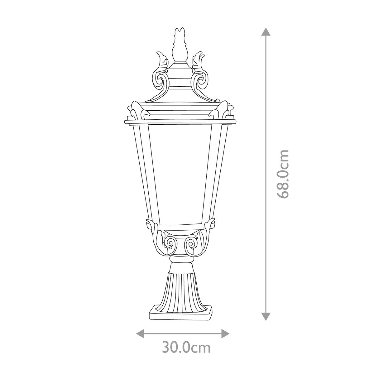 Baltimore Light Large Pedestal Lantern in Weathered Bronze
