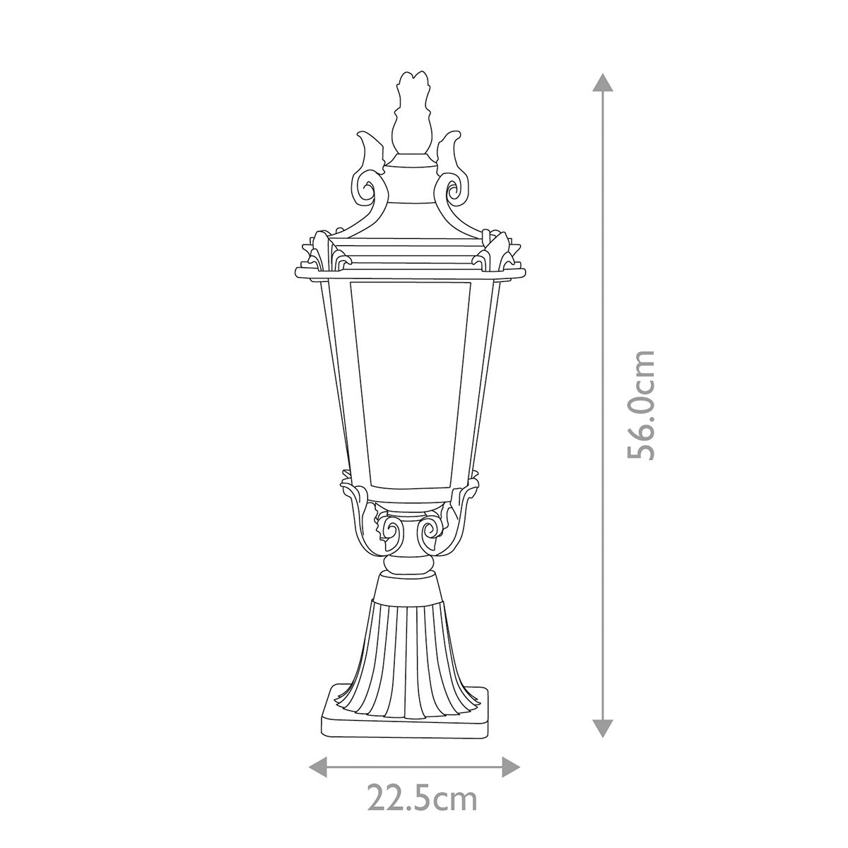 Baltimore Light Medium Pedestal Lantern in Weathered Bronze