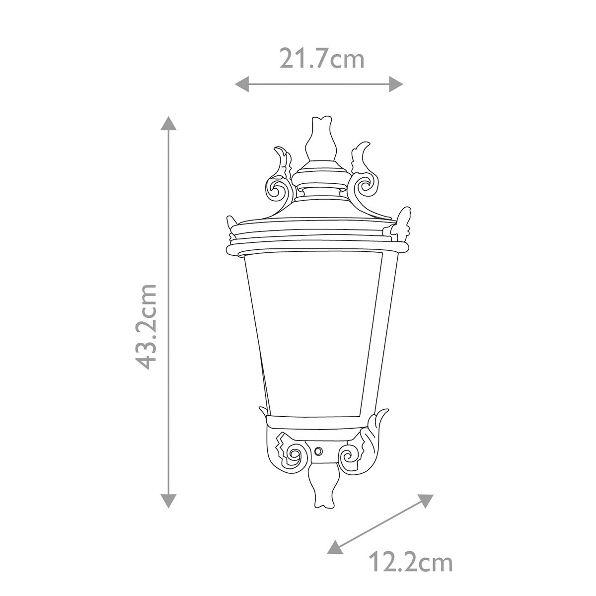 Baltimore Light Medium Half Lantern in Weathered Bronze