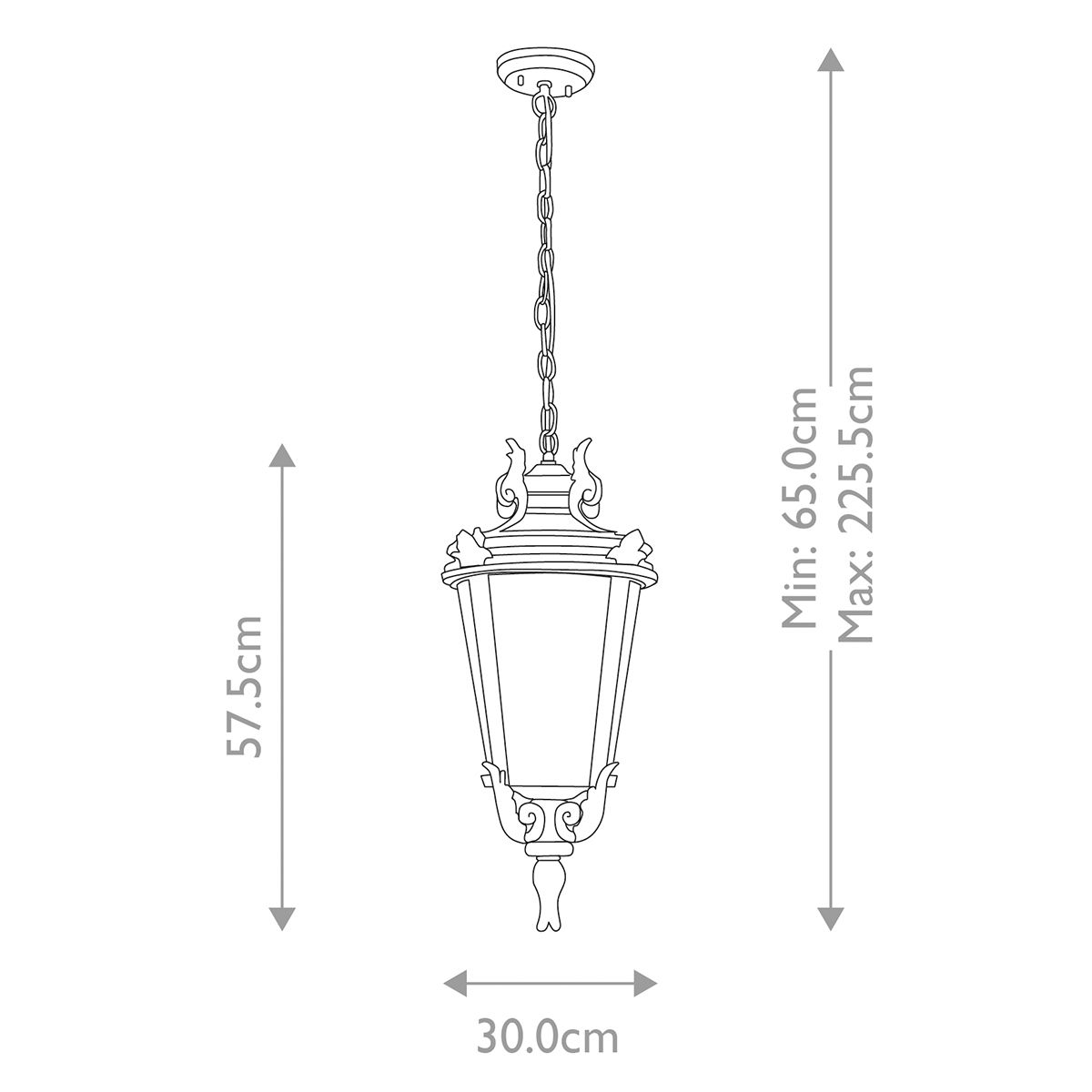 Baltimore Light Large Chain Lantern in Weathered Bronze
