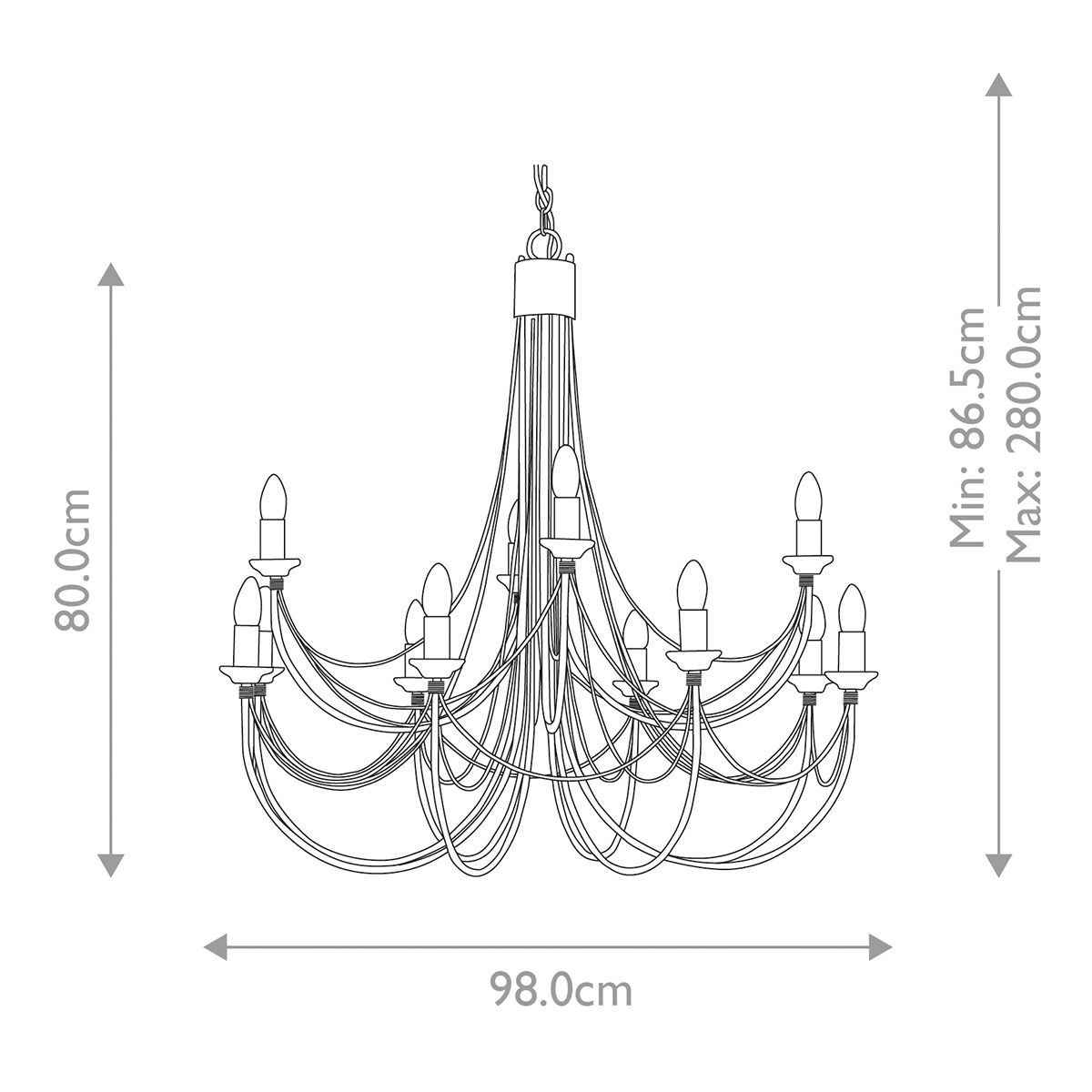 Carisbrooke Light Chandelier in Black