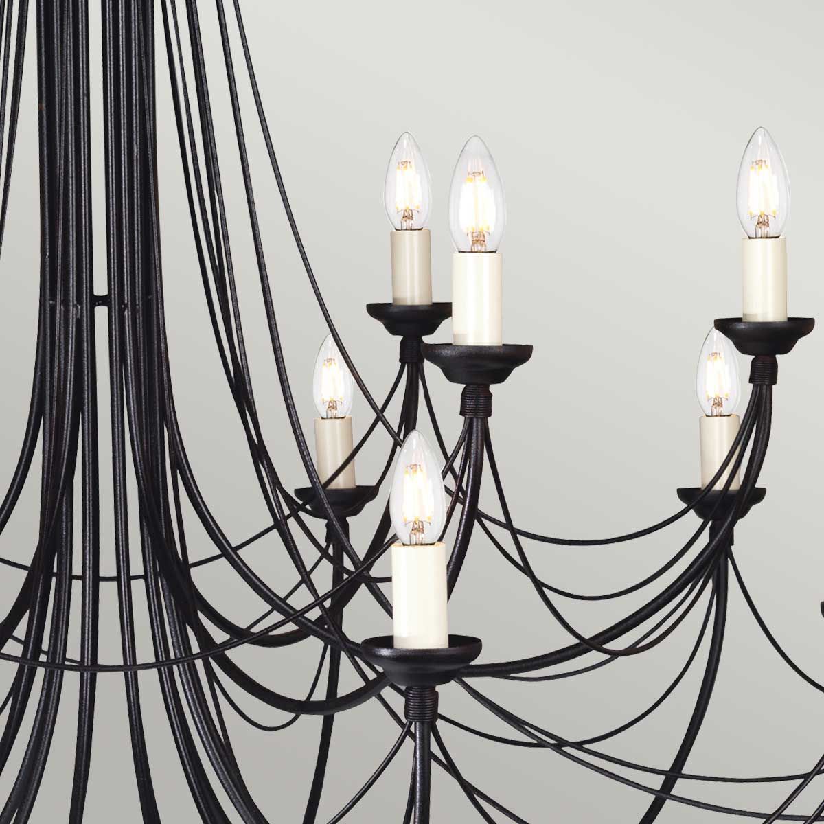 Carisbrooke Light Chandelier in Black