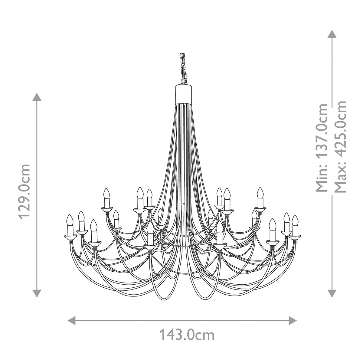 Carisbrooke Light Chandelier in Black