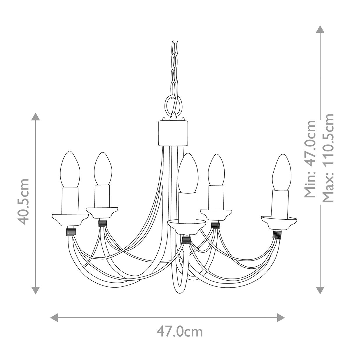 Carisbrooke Light Chandelier in Black