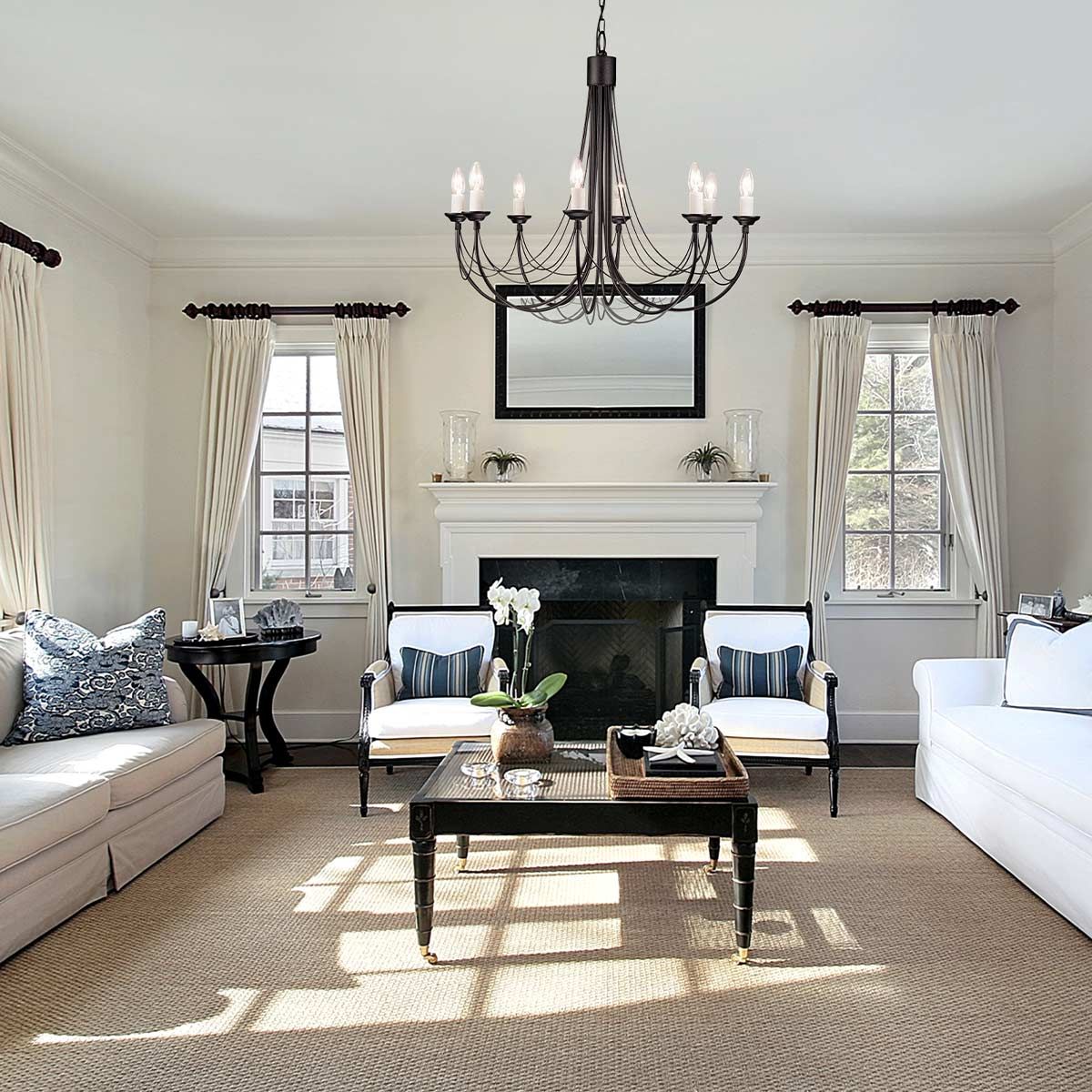 Carisbrooke Light Chandelier in Black