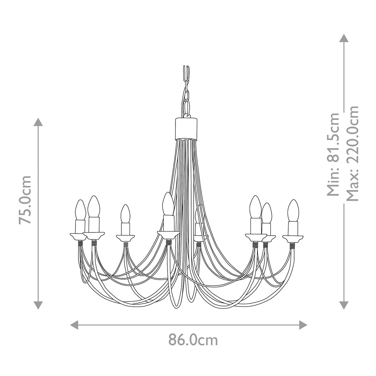 Carisbrooke Light Chandelier in Black