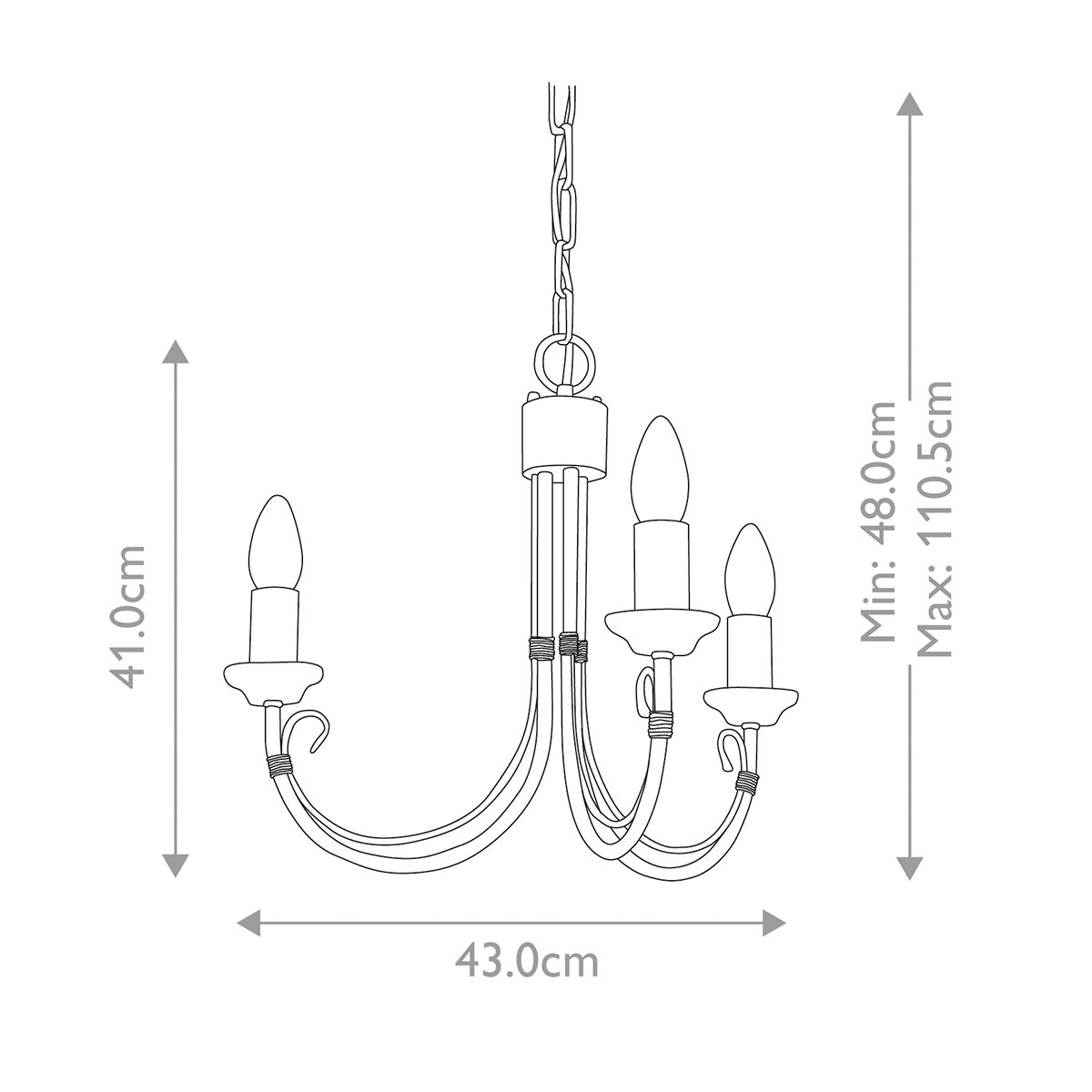 Chartwell In Light Chandelier In Black