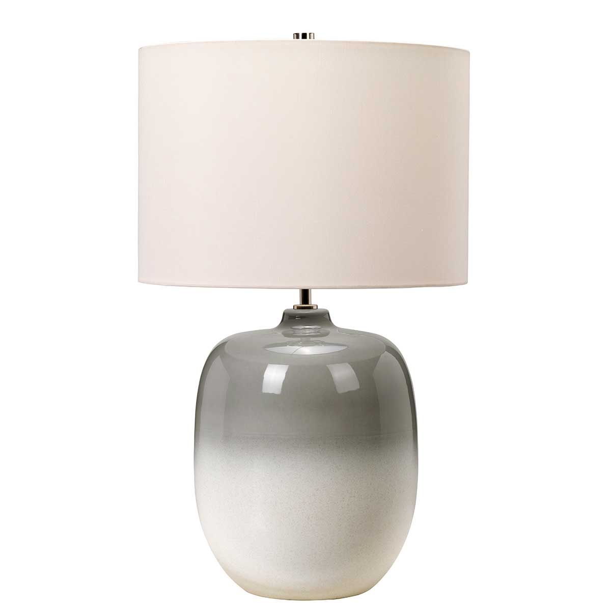 Chalk Farm Table Lamp in Light Grey and Chalk White with Ivory Shade