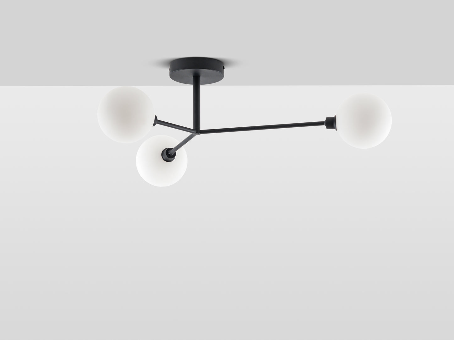 3 Light Flush Ceiling Light charcoal grey, front