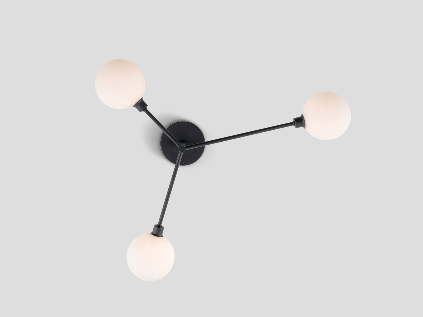3 Light Flush Ceiling Light charcoal grey, from below