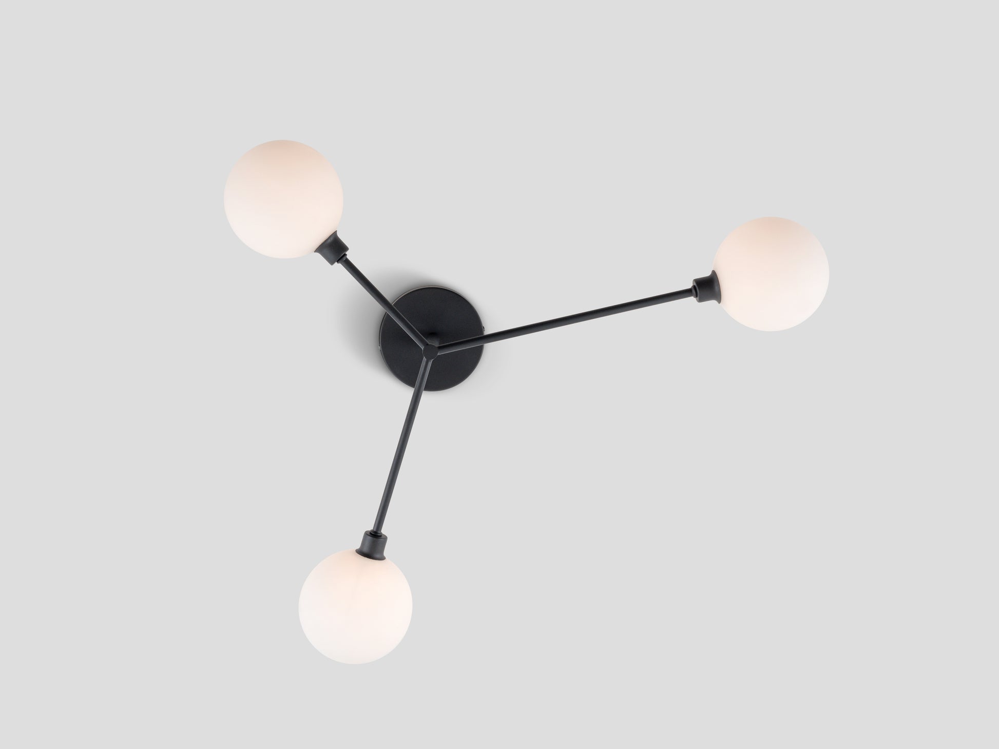 3 Light Flush Ceiling Light charcoal grey, from below