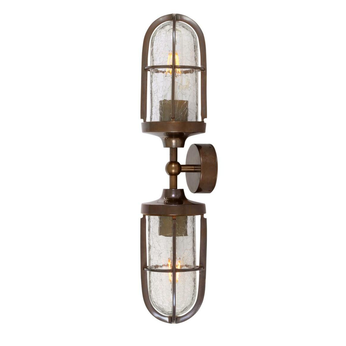 Clayton Double Well Glass Wall Light IP54