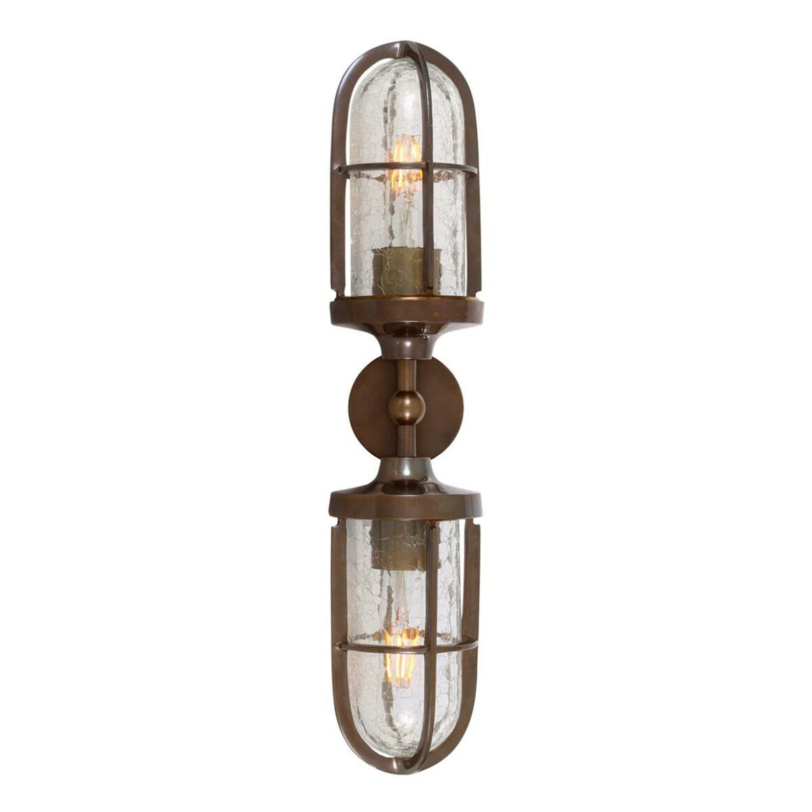 Clayton Double Well Glass Wall Light IP54
