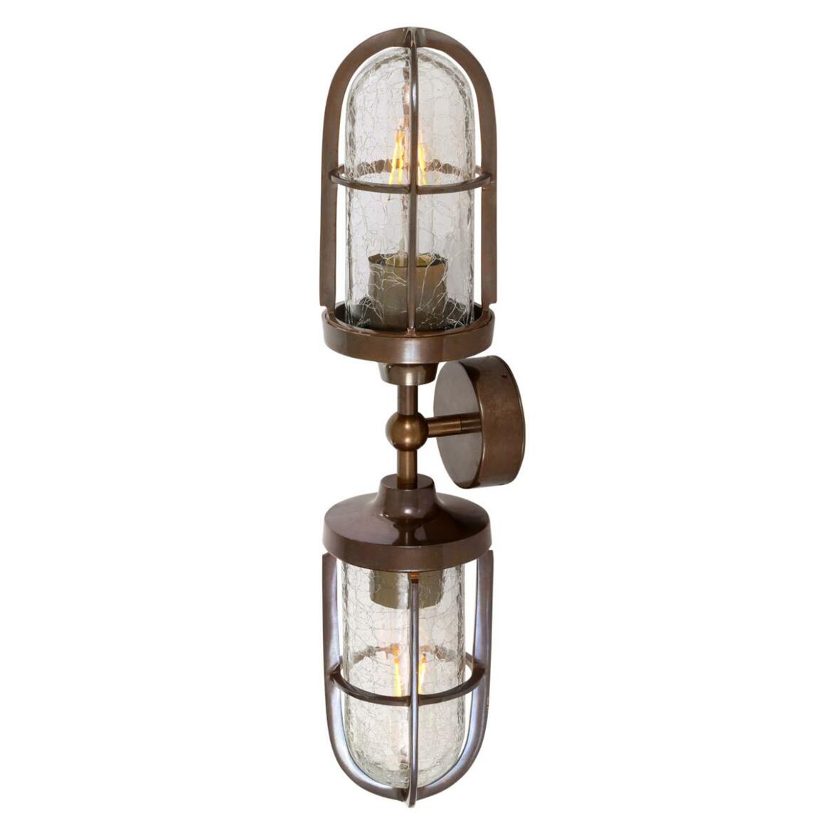 Clayton Double Well Glass Wall Light IP54