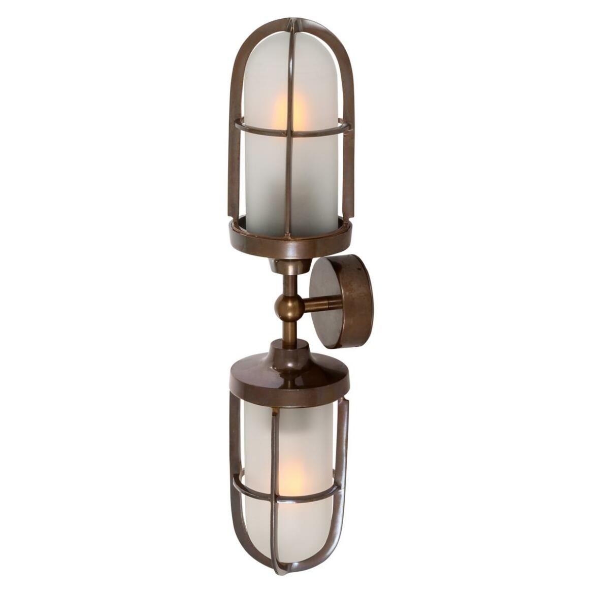 Clayton Double Well Glass Wall Light IP54