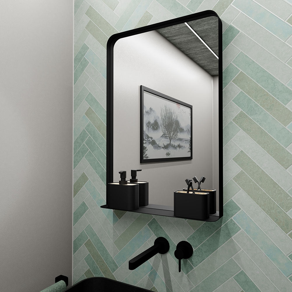 City With Shelf Rectangular Mirrors - 50x75cm