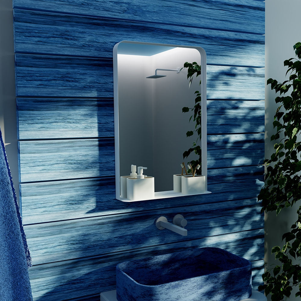 City With Shelf Rectangular Mirrors - 50x75cm