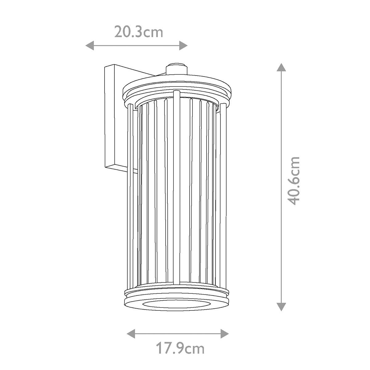Barras in Light Medium Wall Lantern in Black