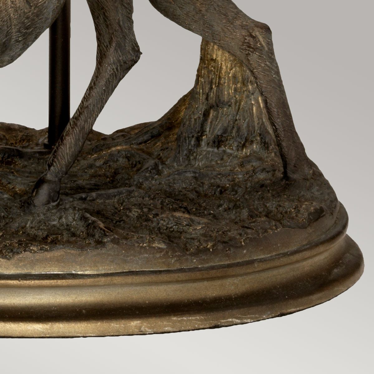 Amelia Light Table Lamp in Oval Shade Bronze Patina with Natural Shade