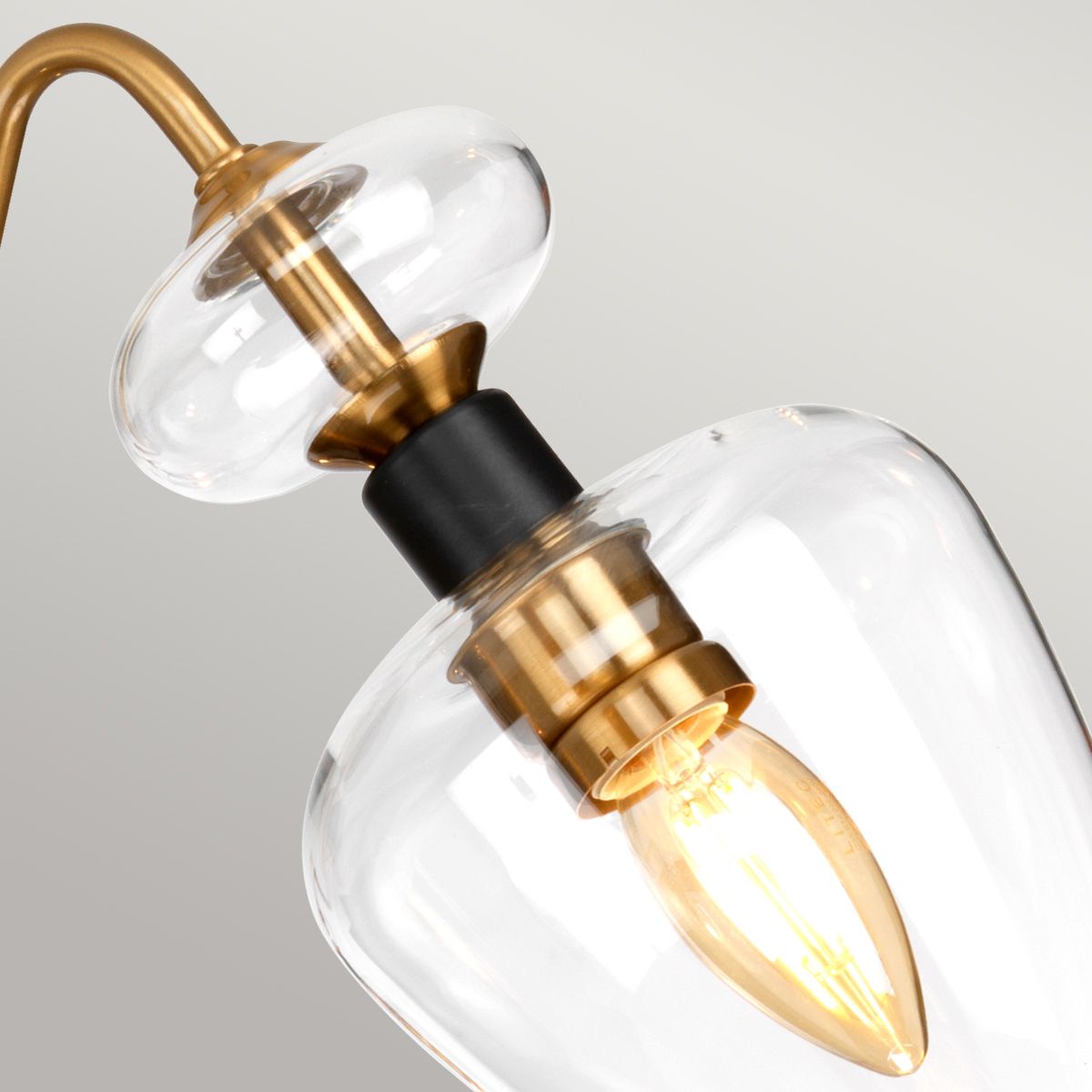 Armand Light Semi-Flush in Aged Brass Plated & Charcoal Black Paint