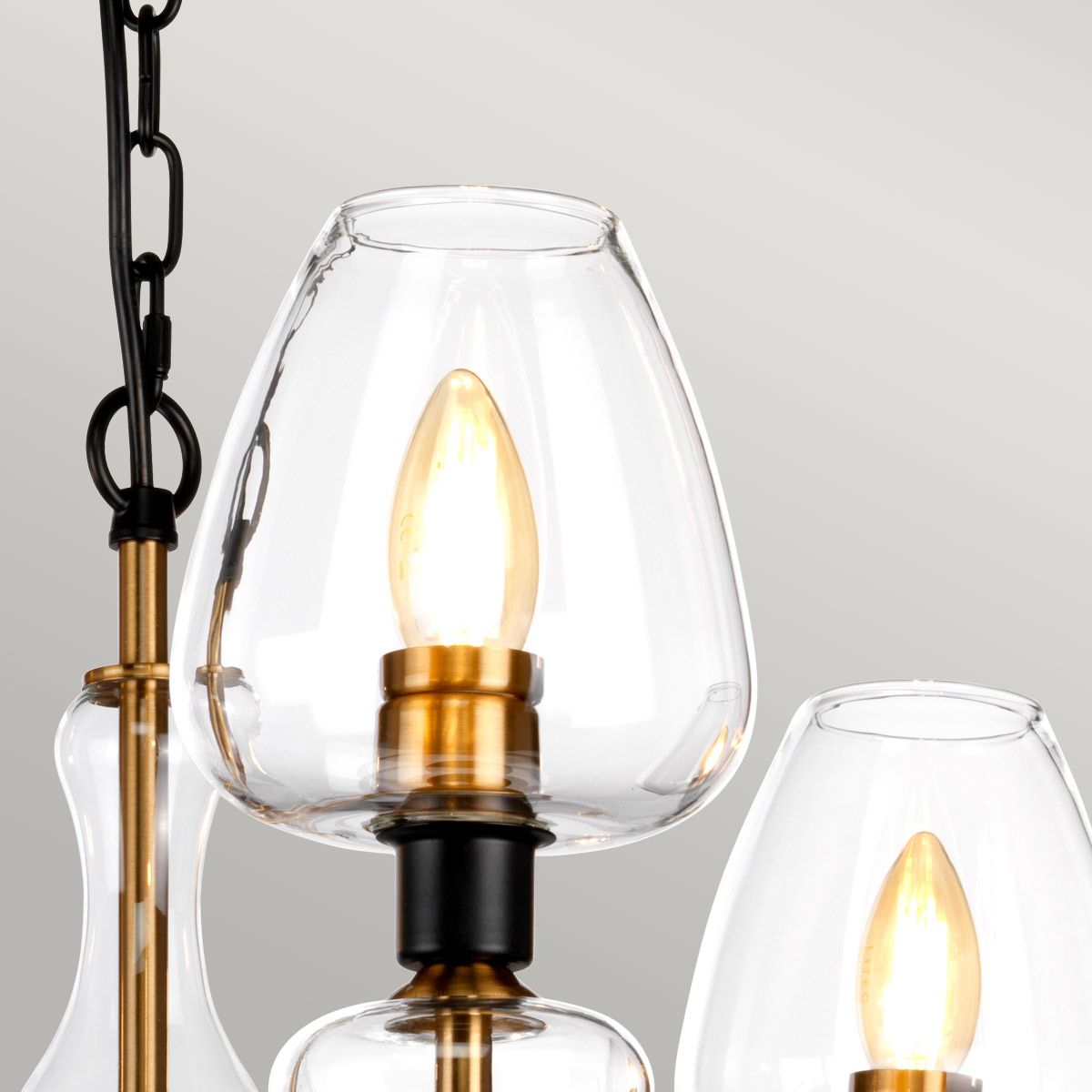 Armand Light Pendant in Aged Brass Plated & Charcoal Black Paint