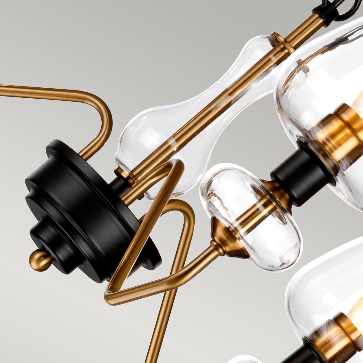 Armand Light Pendant in Aged Brass Plated & Charcoal Black Paint