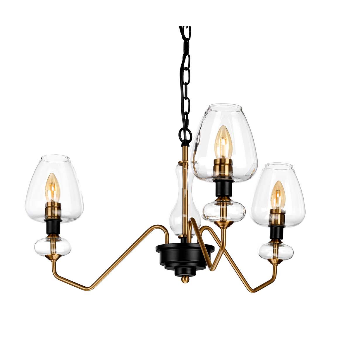 Armand Light Pendant in Aged Brass Plated & Charcoal Black Paint