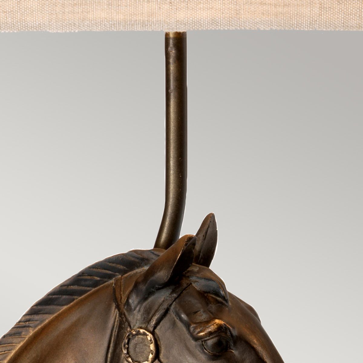 Eclipse Light Table Lamp in Tapered Square Shade in Bronze Patina with Natural Shade
