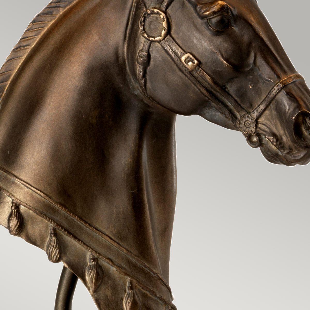 Eclipse Light Table Lamp in Tapered Square Shade in Bronze Patina with Natural Shade
