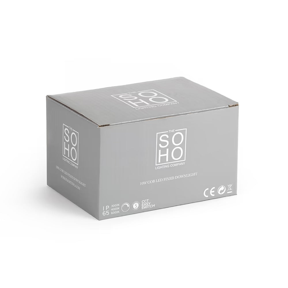 Soho Graphite Grey LED Downlights, Fire Rated, Fixed, IP65, CCT Switch, High CRI, Dimmable