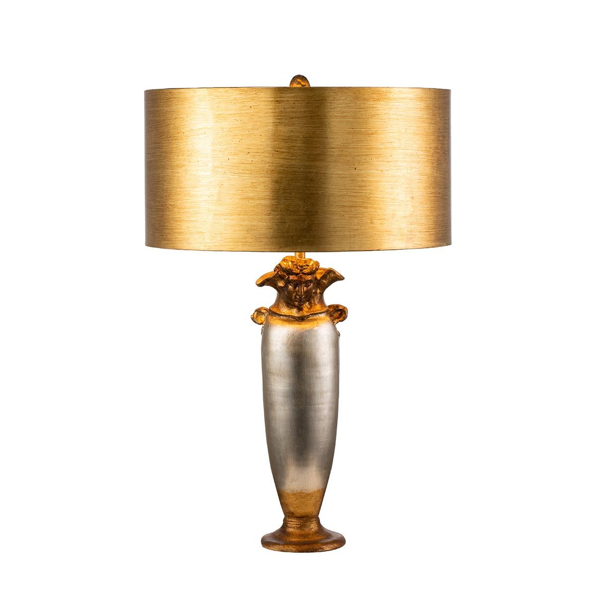 Bienville Light Table Lamp in Silver and Gold with Gilded Gold Shade