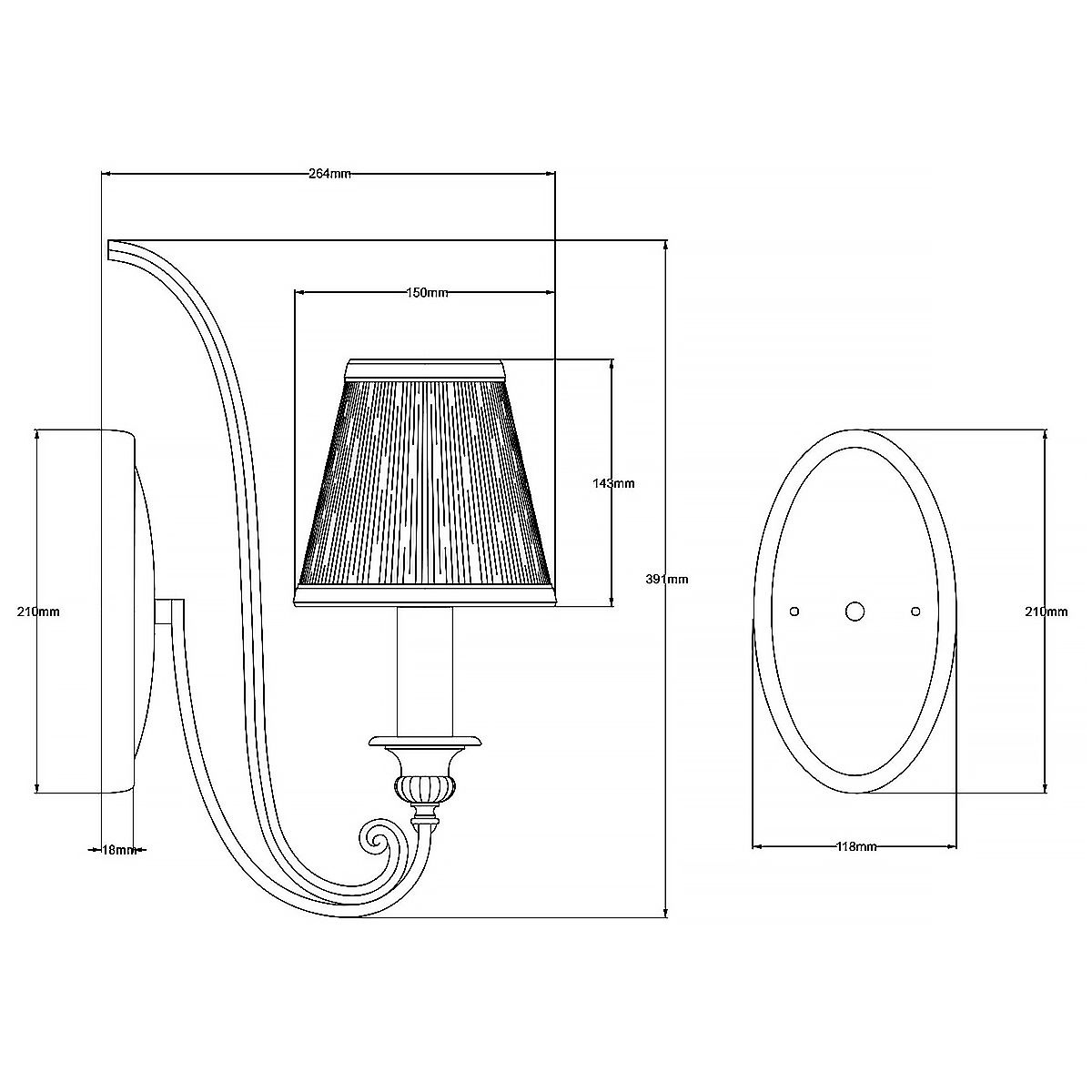 Abbey Light Wall Light In Silver Sand