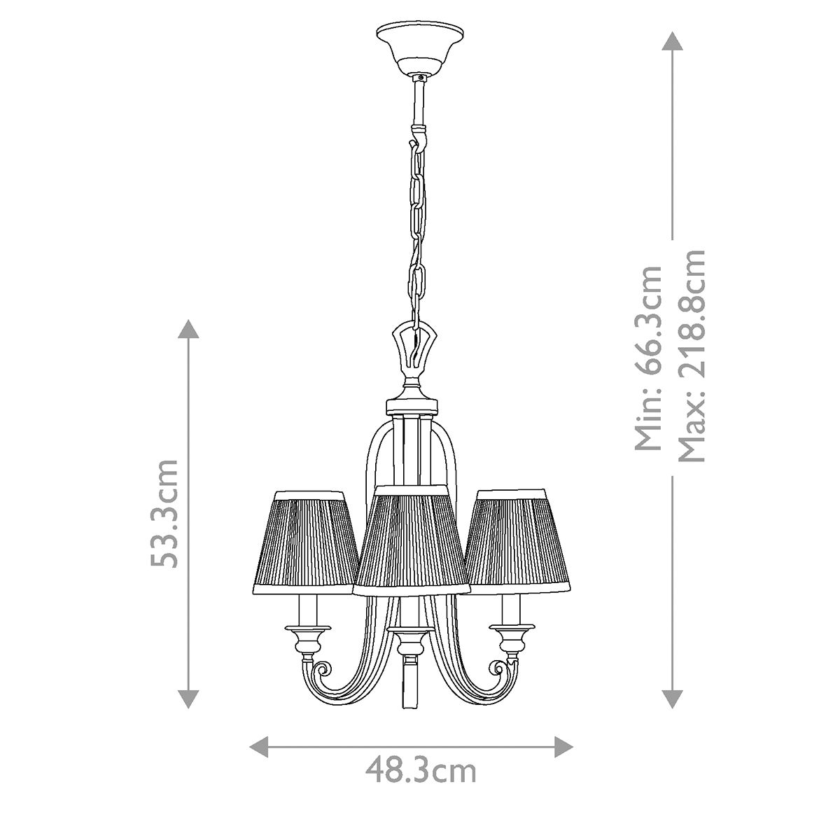 Abbey Light Chandelier In Silver Sand