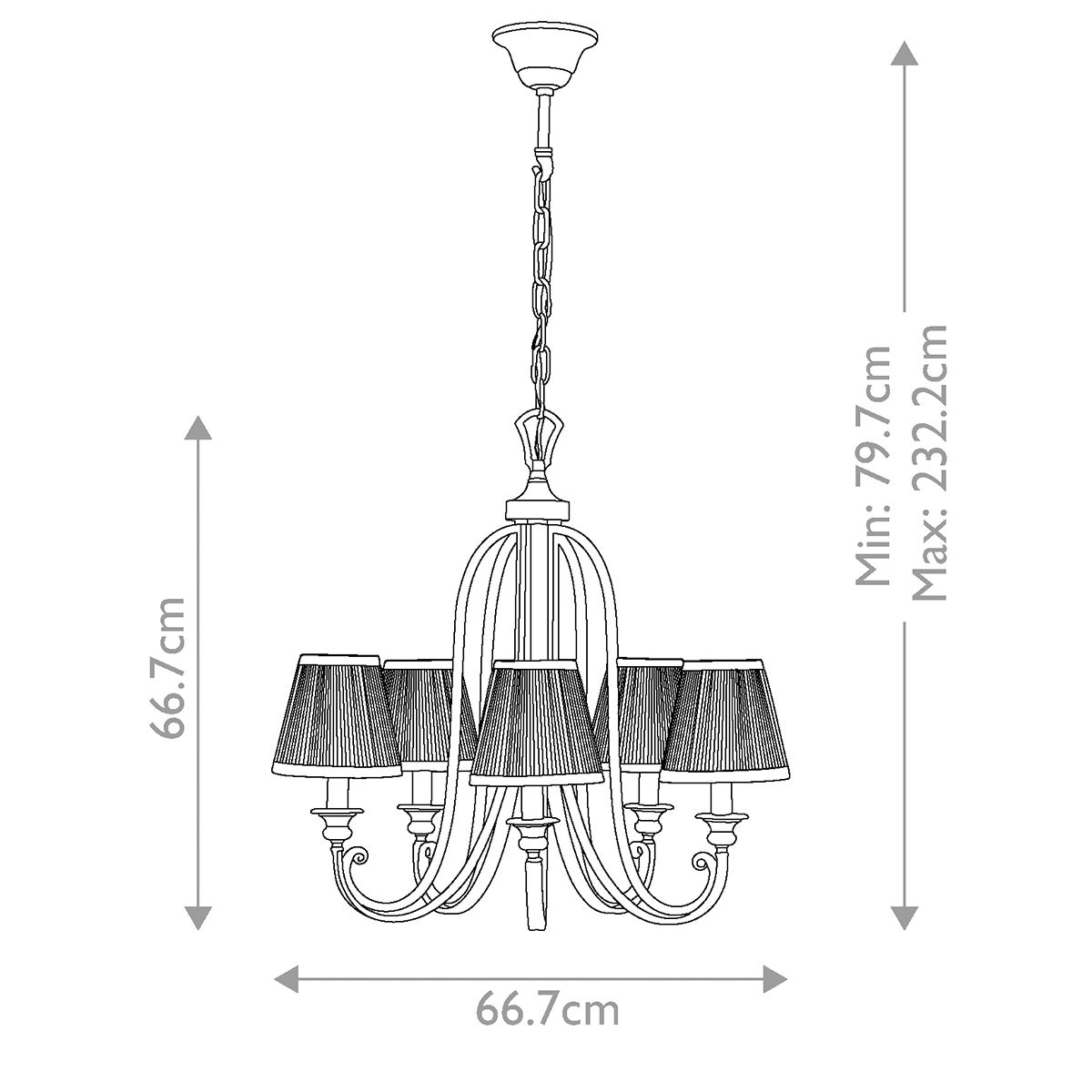 Abbey Light Chandelier in Silver Sand