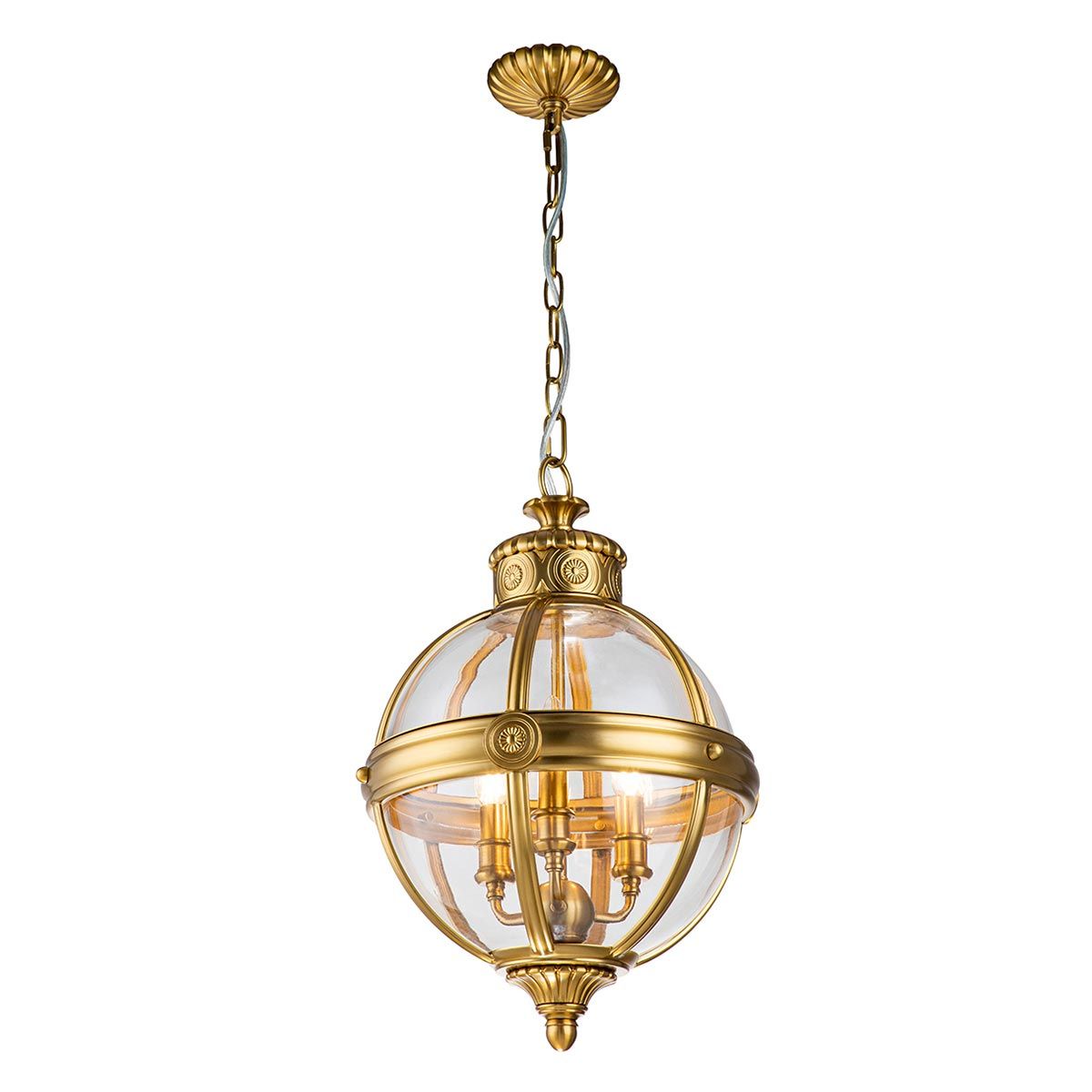 Adams Light Pendant Chandelier In Burnished Brass