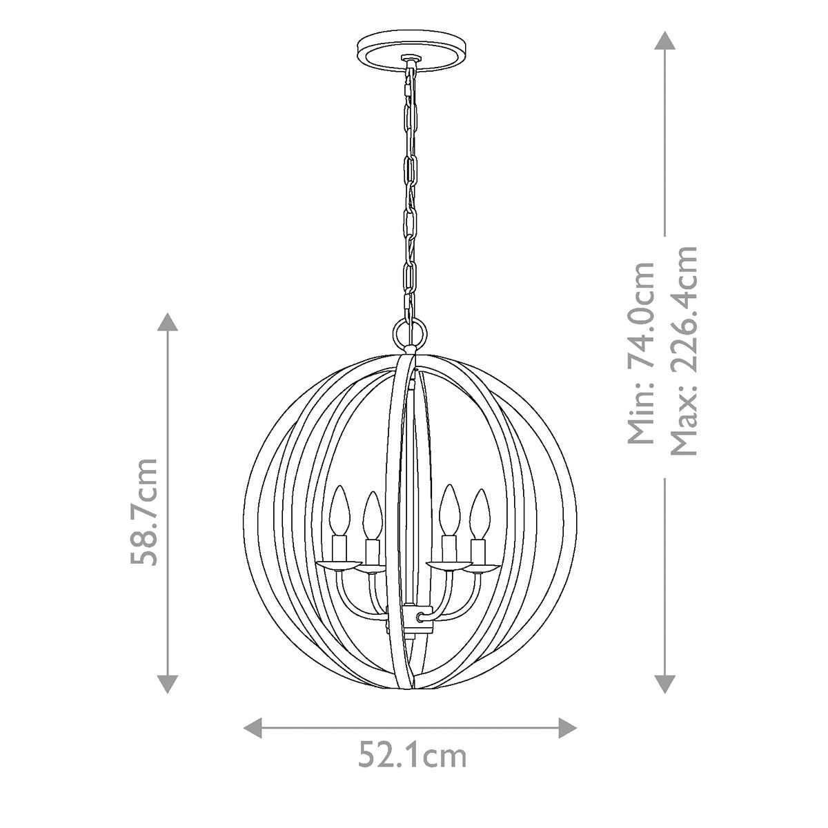 Allier Light Pendant in Weathered Oak Wood and Antique Forged Iron