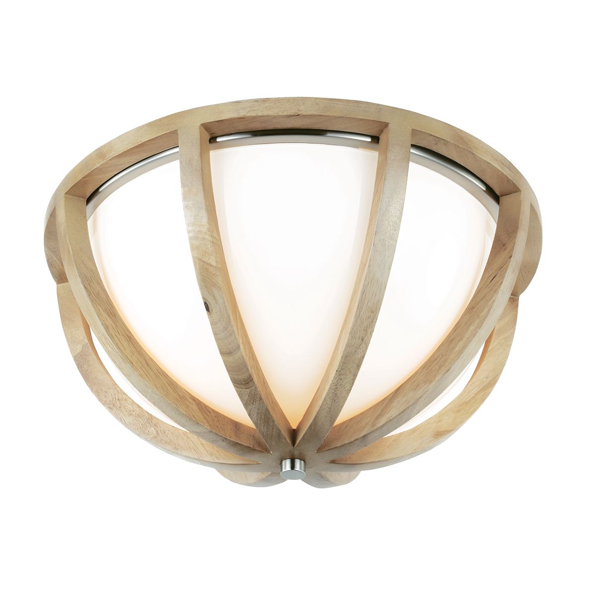 Allier Light Flush in Light Wood/Brushed Steel